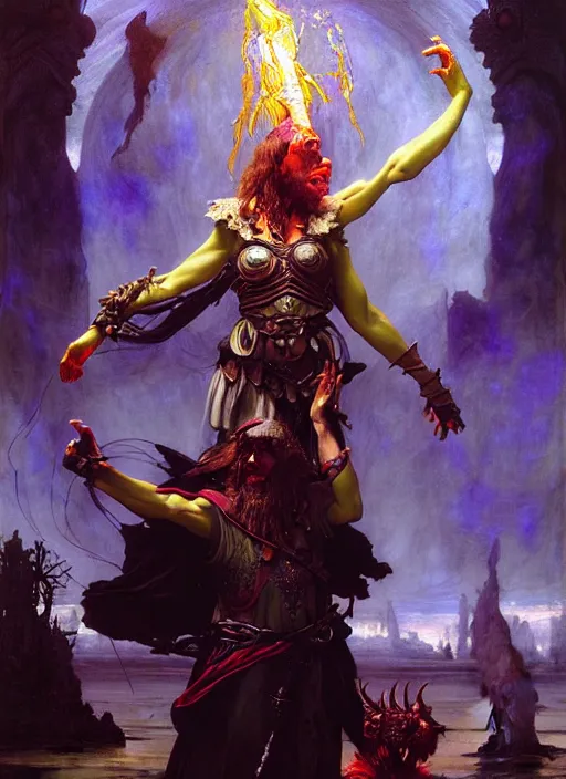 Image similar to wizard casting acid splash, dnd character art portrait, dark fantasy art, intricate fantasy painting, dramatic lighting, vivid colors, deviantart by edgar maxence and caravaggio and michael whelan and delacroix.