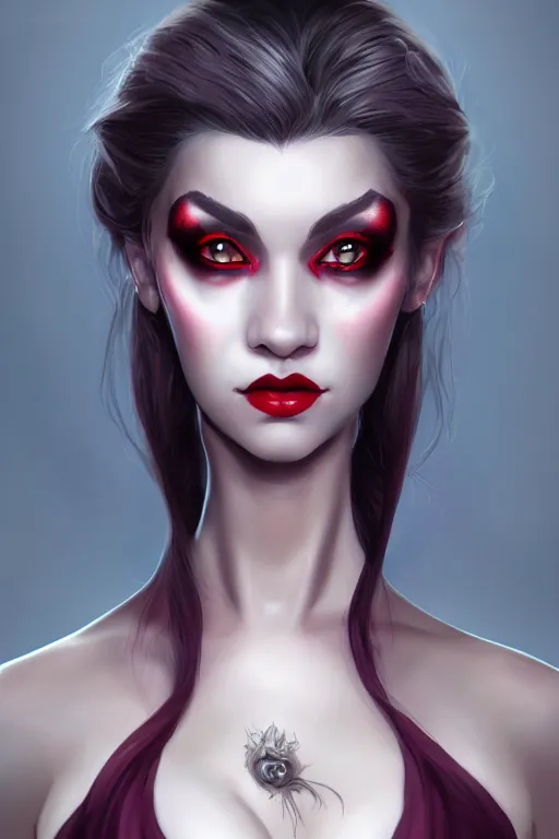 Image similar to ampire lady, portrait, detailed art, artstation