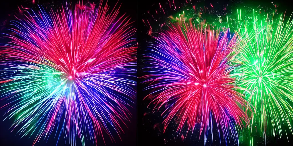Image similar to rgb fireworks bursting in the sky form shapes the resemble ( ( ( ( ( baby yoda ) ) ) ) ). 8 k, 4 k, hq, 3 d render, digital art, dramatic lighting, comedy, science fiction, hyper realistic, ultra detailed.