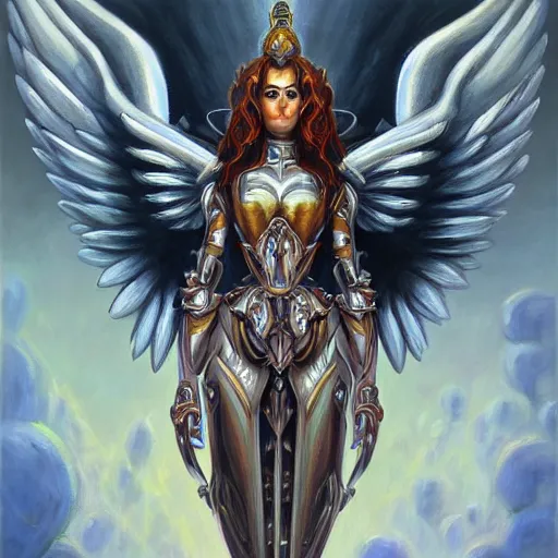 Image similar to portrait painting of a fallen angel paladin, sharp focus, high symmetry, award - winning, trending on artstation, masterpiece, highly detailed, intricate. art by terese nielsen