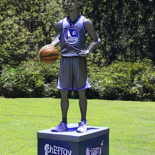 Prompt: a statue of Stephen Curry