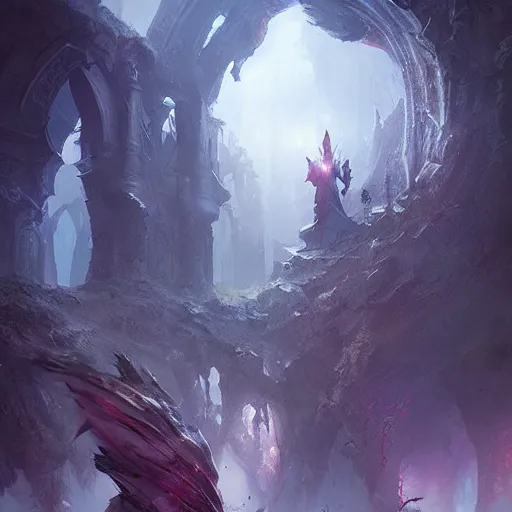 Prompt: fantasy portal by ross tran matte painting greg rutkowski digital art