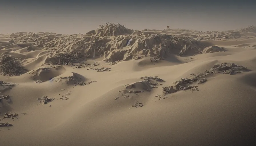 Image similar to washington dc, white house under sand, sand dunes, sandstorm, hyperdetailed, artstation, cgsociety, 8 k