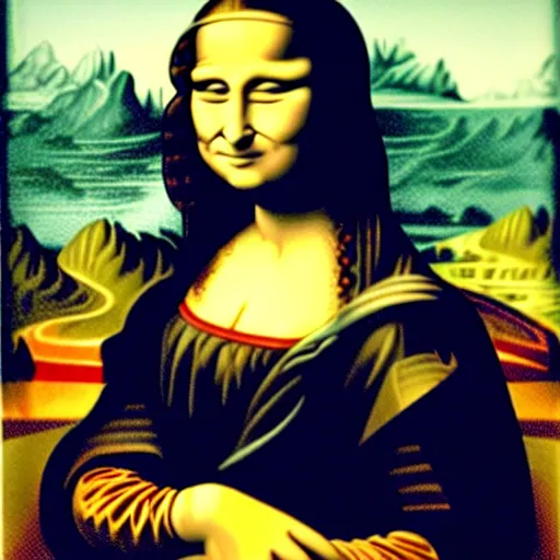 Image similar to mona lisa smoking a cigarette, cubism