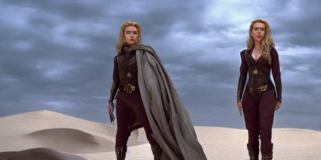 Image similar to Scarlett Johansson in a scene from the movie Dune