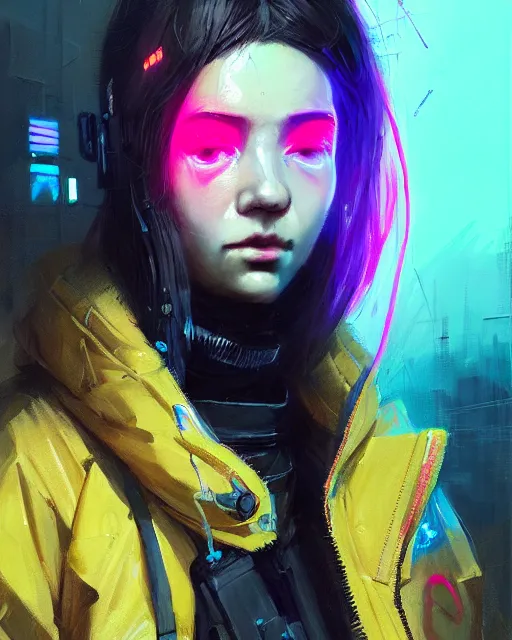 Image similar to detailed portrait neon operator girl, cyberpunk futuristic, neon, reflective puffy coat, decorated with traditional japanese by ismail inceoglu dragan bibin hans thoma greg rutkowski alexandros pyromallis nekro rene margitte, illustrated, perfect face, fine details, realistic shaded, fine - face, pretty face