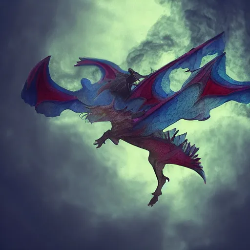 Image similar to dimly lit smoke, muted multi-color lapis, muted neon smoke, smoke with vague feathered outline of fierce flying dragons with large vague outstretched wings, sun shaft, large city park, photographic, stunning, inspiring, super high energy, swift, fast, fleeting