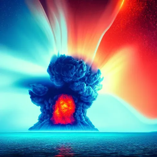 Image similar to nuclear explosion, sharpen, vivid, 8K