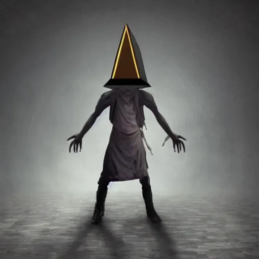 Prompt: Alien with a pyramid head