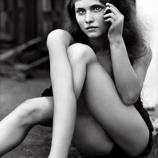 Prompt: beautiful ukrainian young woman by terry o'neill