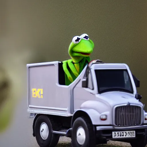 kermit the frog driving
