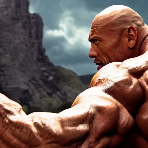 Image similar to Dwayne the rock Johnson plays the Incredible Hulk in new ultra hd movie, IMAX