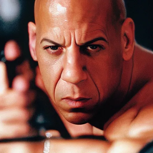 Prompt: candid photo of Vin Diesel dressed as a Namekkian warrior by Annie Leibowitz, photorealisitc, extremely detailed, UHD, correct face, hyperrealistic