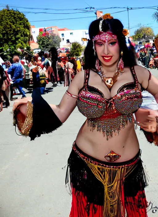 Image similar to bellydancer festival warrior curvy partygirl cinematic, vallejo, diego rivera