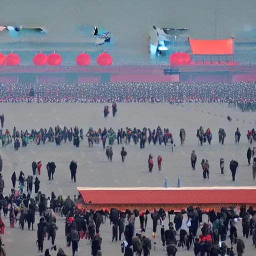 Prompt: In Tian'AnMen square,The man blocked the advance of the tank,4k,-n 4