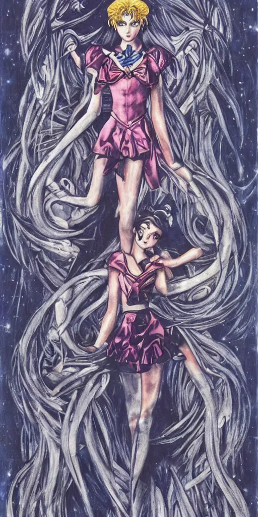 Image similar to Sailor Moon by H. R. Giger