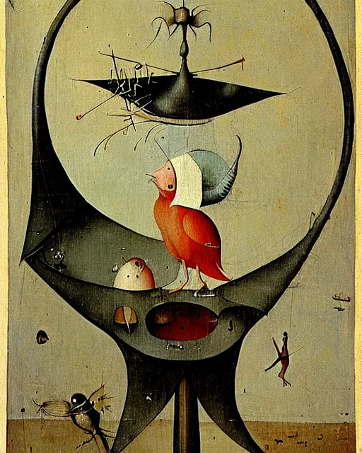 Prompt: hieronymus bosch's funnel bird