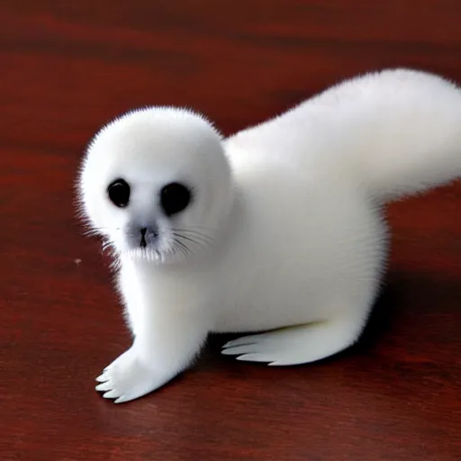 Image similar to a baby harp seal chess piece