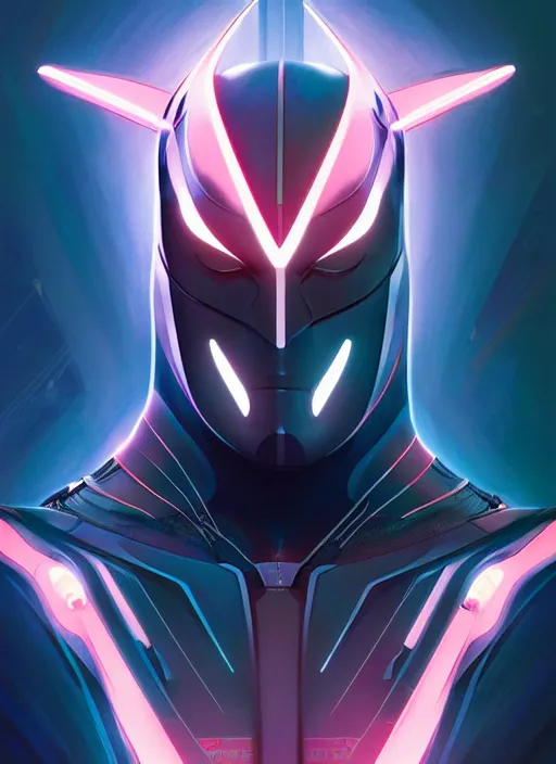 Image similar to symmetry!! portrait of batman beyond, sci - fi, tech wear, glowing lights!! intricate, elegant, highly detailed, digital painting, artstation, concept art, smooth, sharp focus, illustration, art by artgerm and greg rutkowski and alphonse mucha