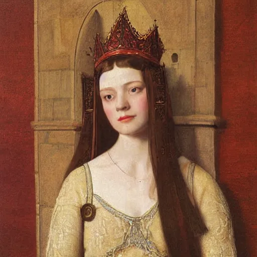 Image similar to Pre-Raphealite painting of a medieval princess by John Collier