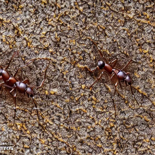 Image similar to ants at war, macro photography, 8 k, cinematic lighting, shallow depth of field,