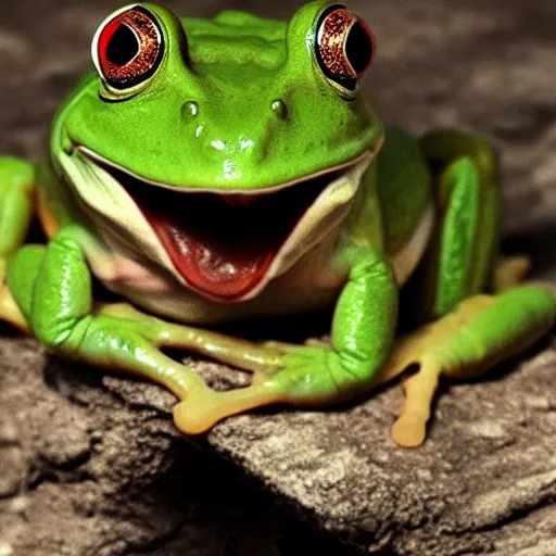 Image similar to scary frog man