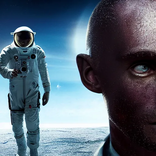 The First Man To Step Foot On An Alien World Bright Stable Diffusion