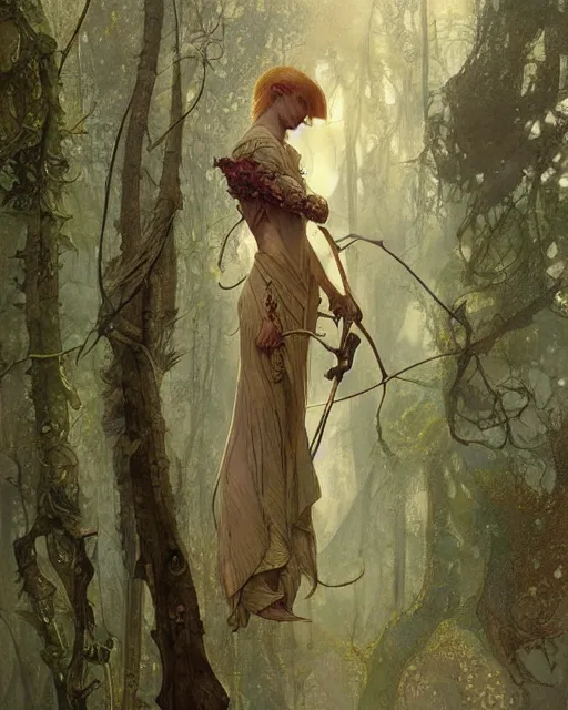 Image similar to betula pendula, fantasy digital art by moebius, mucha, greg rutkowski, denis sarazhin, highly detailed, artstation