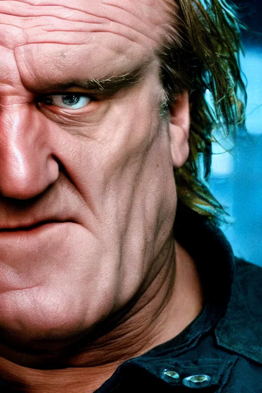 Image similar to [a still of Gerard Depardieu in the movie Splice (2007), 4k, HD, high quality, octane]