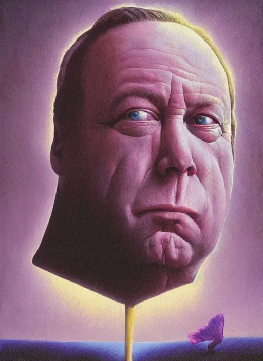 Image similar to alex jones by zdzislaw beksinski and lisa frank