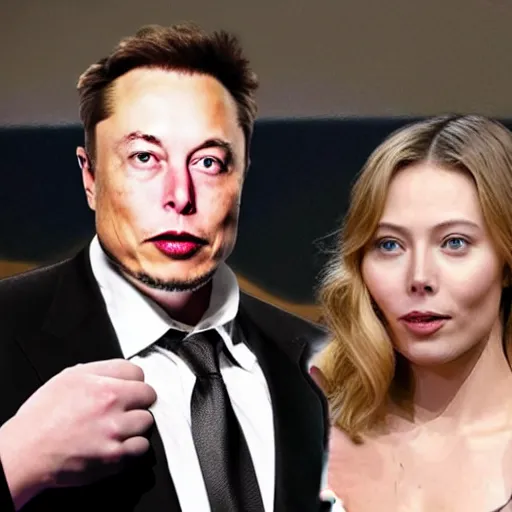 Image similar to elon musk with face of scarlet johanson