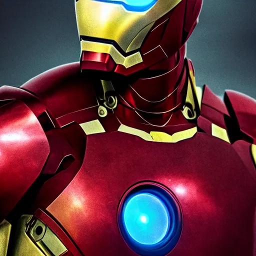 Image similar to iron man suit with arm torn off, 4k realistic photo