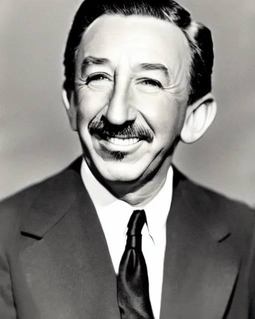 Prompt: a modern color photograph headshot of walt disney