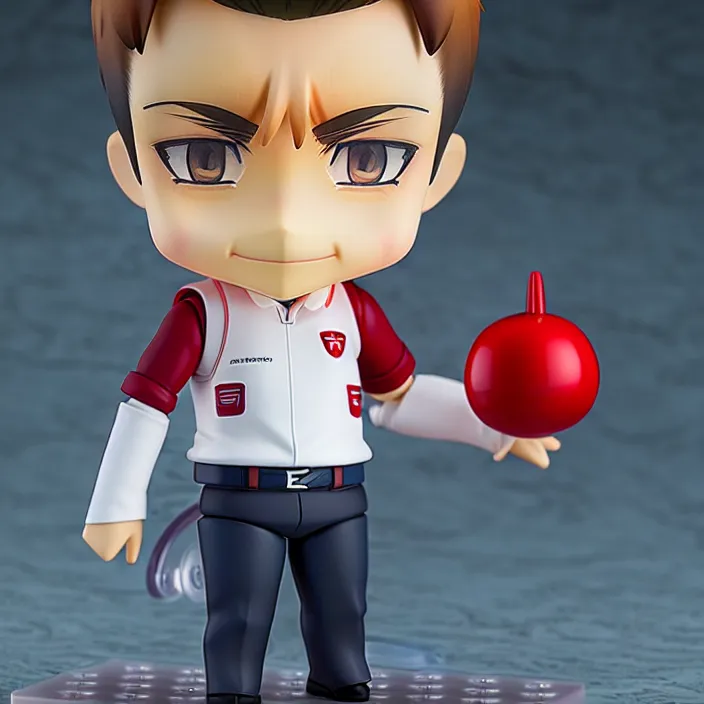 Image similar to a anime nendoroid of elon musk, car tesla 3, figurine, product photo, osamu tezuka, macoto takahashi, chibi, q posket, 8 k realistic, 3 d, cryengine, exquisite, two hands, smile, focus, symmetrical face, artstation, frostbite 3 engine