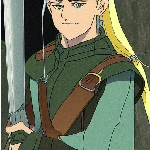 Prompt: legolas from the anime lord of the rings (1986), studio ghibli, very detailed, realistic