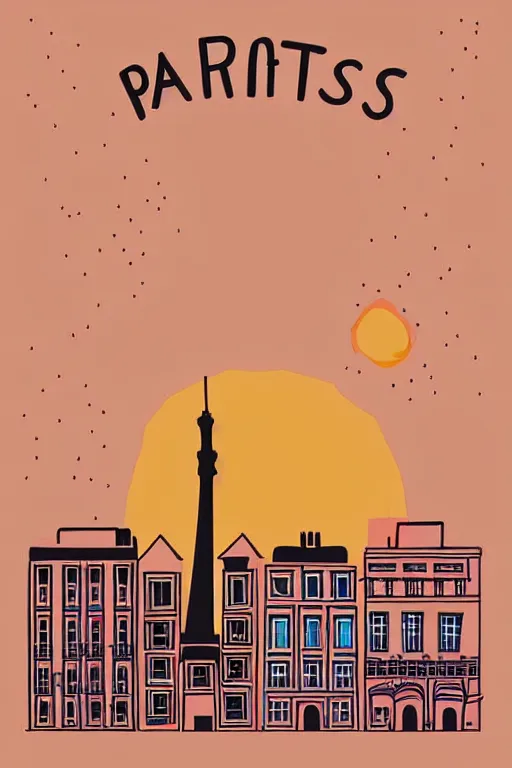 Prompt: minimalist boho style art of colorful paris at sunrise, illustration, vector art