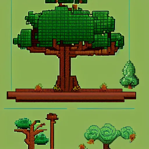 Image similar to pixel art tree for a swamp, game concept art, tree sprite