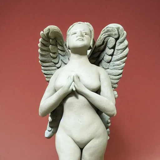 Image similar to clay sculpture of a phoenix with venus de milo head