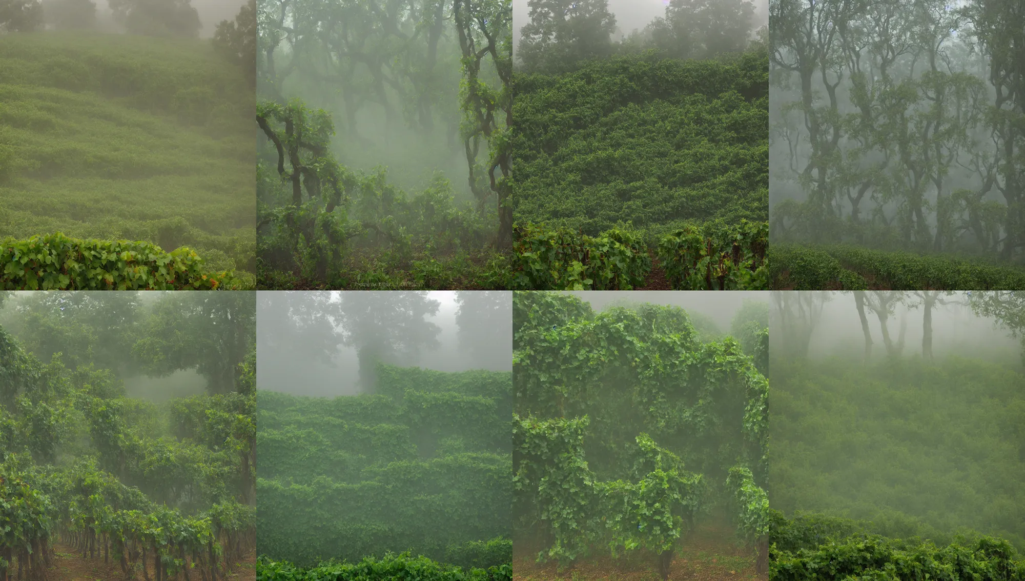 Prompt: misty vines