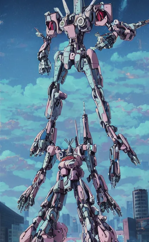 Image similar to movie poster of < 3 d huge mecha > with a < full mechanical guitar >, in the style of < neon genesis evangelion >, 3 d anime, arcane style, retropunk, steampunk, high resolution, 4 k, retrofuturism, by ghibli and < simon stalenhag >