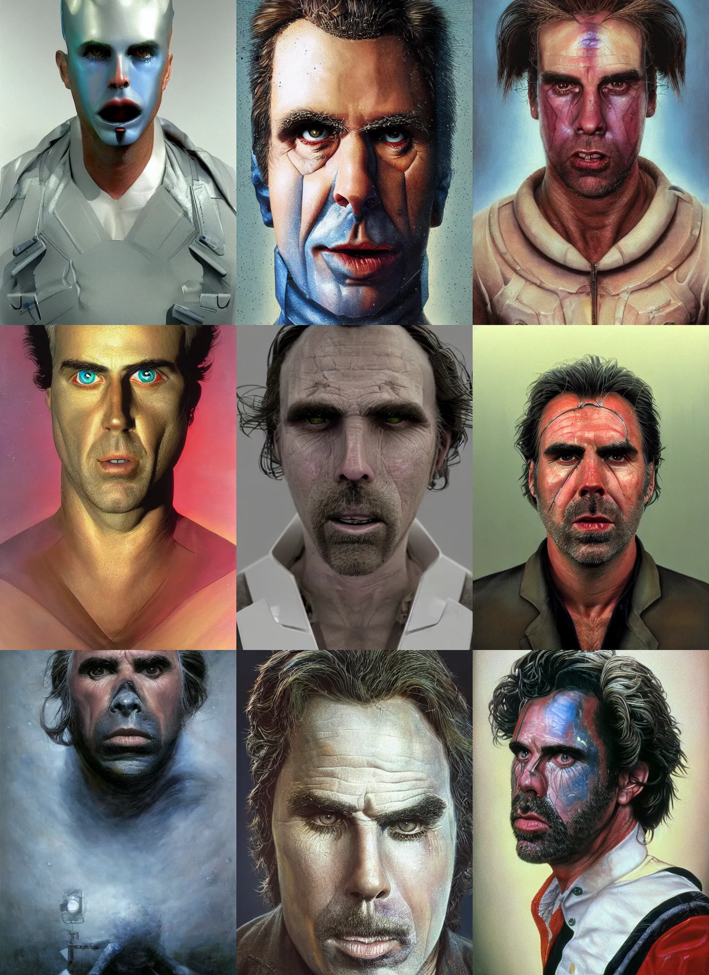 Prompt: hyperrealistic mixed media painting of Jeff Fahey as Jobe Smith in the 1992 science fiction horror film The Lawnmower Man, stunning 3d render inspired art by István Sándorfi and Claudio Bravo, perfect facial symmetry, dim volumetric lighting, 8k octane beautifully detailed render, post-processing, portrait, extremely hyper-detailed, intricate, epic composition, highly detailed attributes, highly detailed atmosphere, cinematic lighting, masterpiece, trending on artstation, very very detailed, masterpiece, stunning