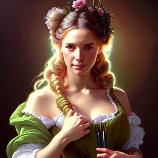 Prompt: a fantasy style portrait painting of chloe annett hybrid in the style of francois boucher oil painting unreal 5 daz. rpg portrait, extremely detailed artgerm greg rutkowski alphonse mucha greg hildebrandt tim hildebrandt