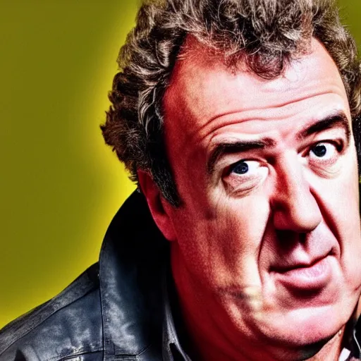 Image similar to Jeremy Clarkson driving and pressing car honk. Angry Jeremy Clarkson driving, honking. Jeremy Clarkson pressing honk while driving.