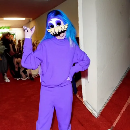 Prompt: billie eilish dressed as waluigi