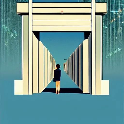 Prompt: a portal to a different dimension digital art by hiroshi nagai