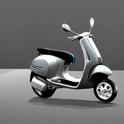 Image similar to experimental abstract Vespa design using new shapes and material for the neo Vespa of the future.