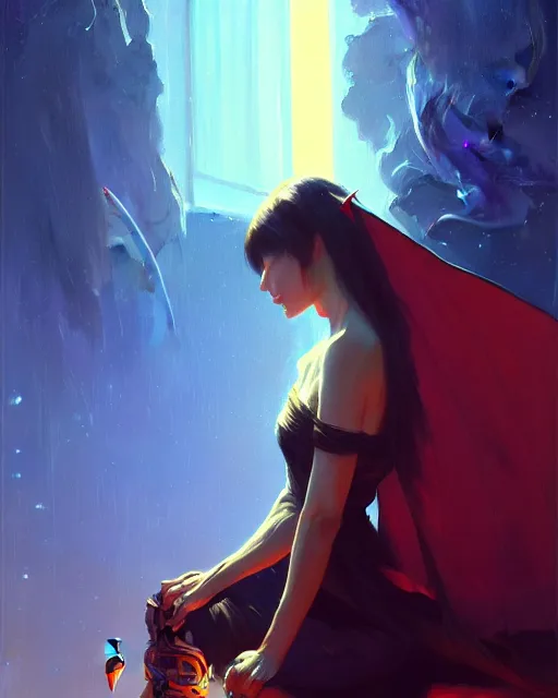 Image similar to a potrait of a space fanstasy dragon, fine details. night setting. realistic shaded lighting poster by ilya kuvshinov katsuhiro, artgerm, jeremy lipkin and michael garmash, unreal engine, radiant light, detailed and intricate environment, digital art, trending on art station