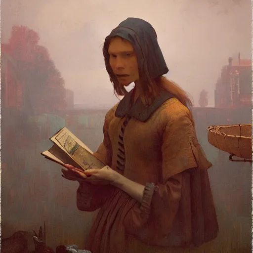 Image similar to !!!!! illustrated by johannes vermeer, greg rutkowski, gaston bussiere, van gogh, davinci, and zdzisław beksinski, award - winning, cgsociety contest winner