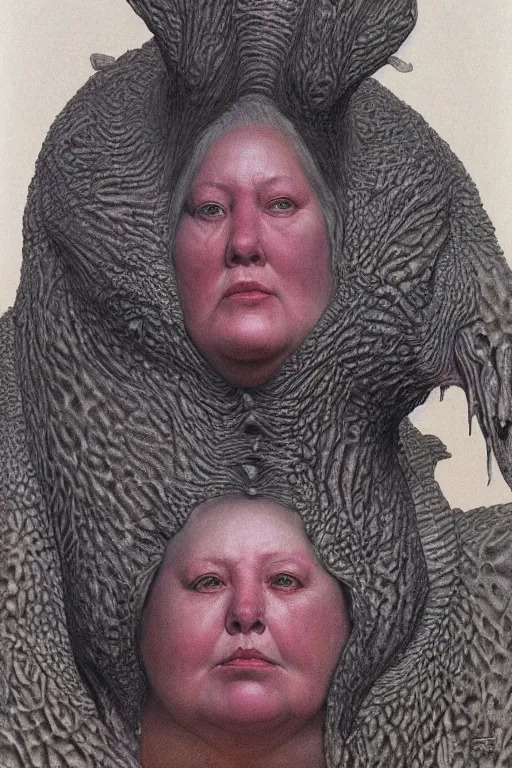 Prompt: detailed portrait of a chubby queen | Wayne Barlowe |