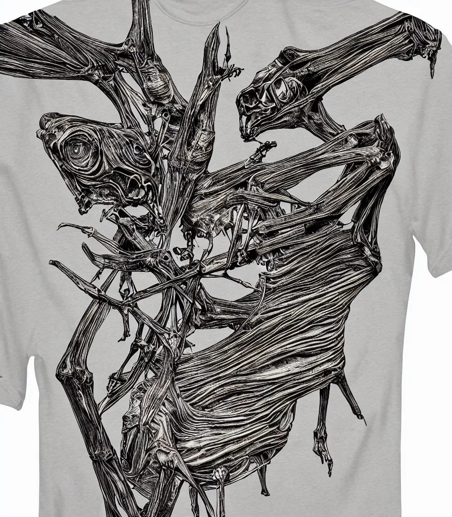 Image similar to kangaroo bones, highly detailed, t shirt design, by Denise Prandin 4k